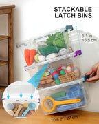 Storage Bins with Lids,7Qt Clear Stackable Storage Containers With Lids Buckle Latches.Perfect for LEGO, Crafts, Office Supplies, and Dorm Room Organization,6-Pack (Clear) - Image 4