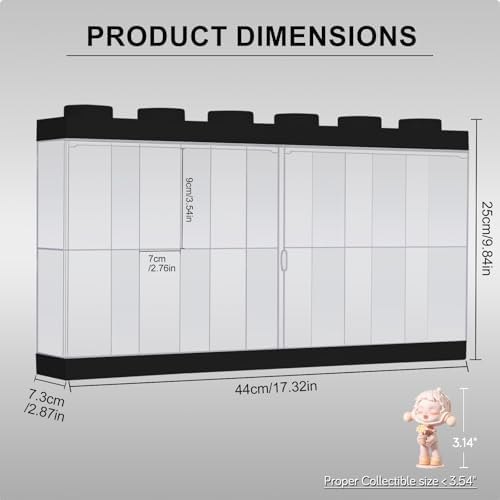 Wall-Mounted Black Acrylic Display Case with White LED Light, 12-Grid Clear Showcase Shelf, No-Assembly Dustproof Organizer for Mini Figures, Collectibles - Image 5