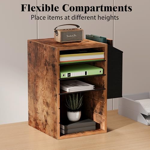 Unionly 6 Tier Adjustable Mail Sorter,Wood Paper Organizer for Class,Office - Image 3
