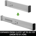 mDesign Expandable Dresser Drawer Divider with Foam Ends, Drawer Divider Locks in Place, Separators for Clothing and Accessories in Closet or Dresser Drawer, Ligne Collection, 4 Pack, Gray/Black - Image 5