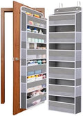 WishJazz Over The Door Organizer 6 Large Pockets, 50 lbs Heavy Duty Hanging Organizer Storage, Behind Door Closet Organizer and Storage for Nursery, Bedroom, Bathroom, Toys Cosmetics Sundries Grey by WishJazz