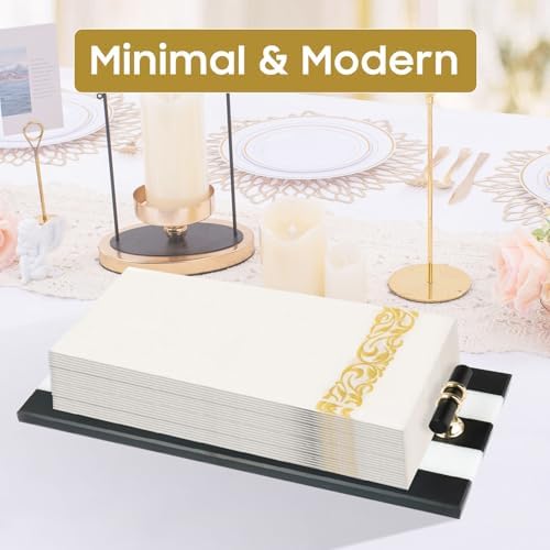Marble Napkin Holder with Handles for Bathroom ‑ Guest Towel Holder 11.8" - Image 4