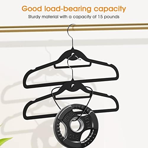 Velvet Clothing Hangers Slim Stackable Non-Slip Black Suit Hanger Space Saving Clothes Hanger Heavy Duty Adult Hangers with 360°Swivel Hook Pack of 20 - Image 6