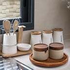 Mumufy 6 Pcs 9-inch Acacia Wood Lazy Susan Organizers for Kitchen - Image 6