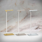 Gatco 1331C Modern Rectangle Base Freestanding Toilet Paper Holder, Chrome/Acrylic, Weighted Base Bathroom Tissue Stand 22.25" - Image 3