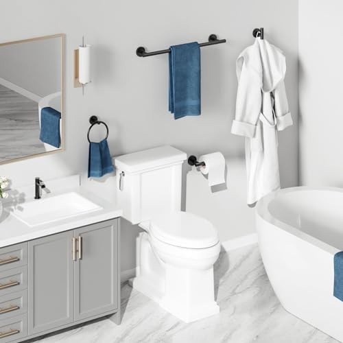 USHOWER 4PCS Matte Black Bathroom Accessories Set, 18-Inch Towel Bar Set - Image 6