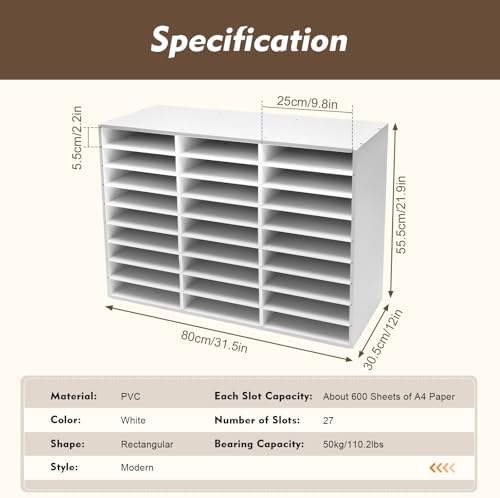 27 Slot Literature Organizer, Wooden Mail Sorter for Classroom - Image 2