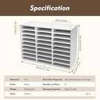 Literature Organizer, 27 Slots Compartments Mail Organizer, Literature Organizers for Office, Paper Shelves Classroom Mailbox, for Office Home School (White) - Image 6