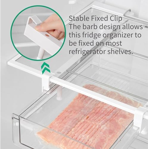 Large Fridge Drawer Organizer 14in-20in Upgradation Refrigerator Undershelf Drawer, Extra-Deep Storage Deli Meat, Cheese, Eggs, Fruit, Vegetable - Image 6