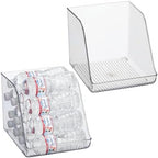 iDesign Plastic Water Bottle Organizer for Fridge, Clear, 2-Pack by iDesign