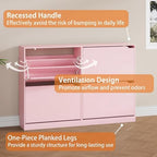 Pink Hidden Shoe Storage Cabinet for Entryway with 4 Flip Drawers - Image 6
