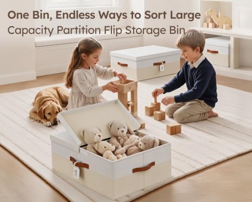 Homsorout Extra Large Storage Bins - Blanket Fabric Storage Boxes with Lids - Image 2