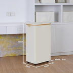 Laundry Basket with Wheels,100L Hampers for Laundry,Large Laundry Hamper with Lid and Bamboo Handles,Collapsible & Waterproof Tall Cloth Hamper for Dormitory Family，Beige - Image 3