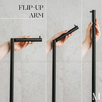 MARMOLUX ACC Free Standing Toilet Paper Holder Stand and Storage - 4 Jumbo Roll Bathroom Hardware Toilet Paper Stand - Stainless Steel Standing Toilet Paper Holder -Matte Black/Black Marble Base - Image 2