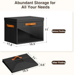 Homsorout Large Storage Bins with Lids - 6 Pack Foldable Decorative Organizers with Clear Windows & Handles, Cube Storage Organizers for Clothes, Blankets, Sweaters, CD, Black - Image 3