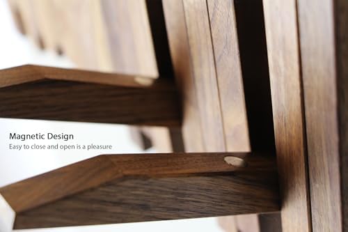 Natural Wood Wall Mounted Piano Coat Rack| Coat Rack Wall Mount| Flip Down Wall Hook Rack 5 Hooks| Entryway Wall Storage with Hooks,Made of Black Walnut.Wall Art - Image 6