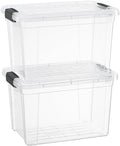 Superio 8.7 Quart Clear Plastic Storage Boxes with Lids, Stackable Organizer Containers, BPA-Free Storage Bins for Home, Office, School & Dorm, 2 Pack by Superio