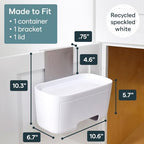 YouCopia DoorStash Garbage Bag Dispenser, Hanging Kitchen Cabinet Door Trash Bag Organizer with Removable Lid for Storage, Speckled White - Image 3