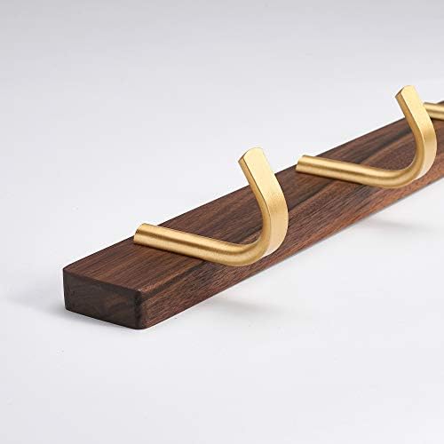 Wall Mounted Coat Rack, Metal Wood with 4 Hooks - Image 2