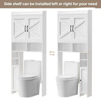 Homhedy Wooden Over The Toilet Storage Cabinet with Barn Door - Image 5