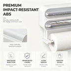 Magnetic Foil and Plastic Wrap Organizer, Magneti Food Wrap Dispenser，White - Image 6