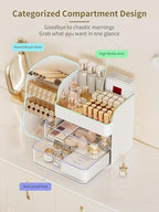 Booklov Small Makeup Organizer for Vanity Countertop, White - Image 3