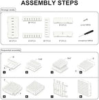 DTTXYSD 100-Grid Paint Organizer, White PVC Wall Mountable Stackable Rack for 2 oz Bottles, Acrylic Paint and Marker Holder - Includes 16 Screws & 1 Screwdriver - Image 5