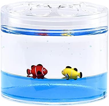 Locco Decor 5 Piece Acrylic Liquid 3D Floating Motion Bathroom Vanity Accessory Set Ocean Cartoon Animal Theme Nimo Fish Toothbrush Holder, Tumbler, Soap Dispenser, Soap Dish, Toiletbrush Holder Set - Image 5