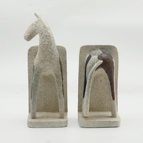 Lukitas Abstract Horse Decorative Bookends Heavy Duty Non-Slip, Resin 11'' - Image 5