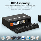 8 Port Blank Keystone Patch Panel Shielded Compatible with LC/SC/ST/FC/USB/HDMI Keystone Jack for Desk Mount Home Ethernet Termination Box - Image 4