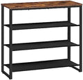 HOOBRO Shoe Rack, 4 Tier Shoe Storage Organizer with 3 Oxford Fabric Shelves and Top Panel, Holds 12-16 Pairs of Shoes for Entryway and Closet, Industrial, Rustic Brown BF47XJ01G1 by HOOBRO