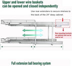 DINDON Pull Out Cabinet Organizer (14" W X 21" D), Cabinet Pull Out Shelves, 2 Tier Pull Out Drawers for Kitchen Cabinets, Wire Basket Slide Out Shelf for Cabinet Organization ​in Kitchen, Pantry - Image 3