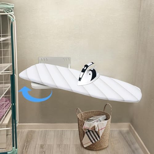 Wall Mounted Ironing Board, 37.4 x 7.55 Inch Foldable Heavy Duty Ironing Board, Removable Clothing Rack with Thickened Support Bar, Ironing Stand for Home, Laundry, Tailor, Clothing Store - Image 3