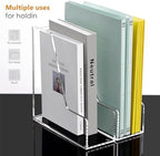 SANRUI 2-Pack Acrylic Magazine File Holder Desk Organizer Magazine Rack, Clear, Vertical File Sorter Holders, 9.45" D x 3.54" W x 10.24" H - Image 4