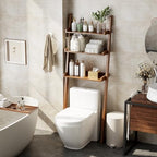 Over The Toilet Storage Shelf Wood, 3-Tier Above Toilet Organizer Rack, Freestanding Above Toilet Shelf for Bathroom, Laundry, Space Saver, Walnut Color. - Image 6