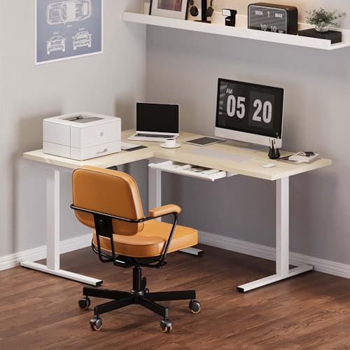 FLEXISPOT 63 x 48 Reversible L-Shaped Corner Standing Desk with Drawers - Image 2