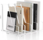 SANRUI 4 Pack Vertical File Holder, Acrylic Desk Organizer Magazine File Sorter for Magazines, Binders, Notebooks, Envelopes, Multi-purpose Clear Document Organizer Rack - Image 2
