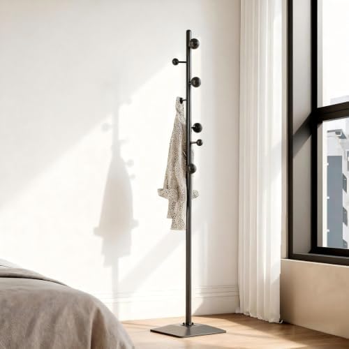 coat rack freestanding,coat rack stand with 7 Hooks and Metal Base for Bags, Hats.Coat Tree Coat Hanger Stand for Home Office Hall Entryway - Image 7