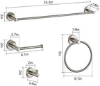 BGL Bathroom Hardware Set Brushed Nickel Bathroom Accessory Set Towel Bar 8 Pieces (Pack of 2) - Image 6