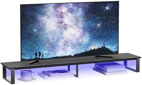 aboxoo 45" TV Riser with Light for 32-60 inch TV, TV Shelf with Steel Legs by aboxoo