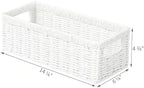 Vagusicc Wicker Storage Basket, Paper Rope Wicker Baskets with Handles, Toilet Paper Basket for Toilet Tank Top, Small Wicke Baskets for Organizing Shelves, 2-Pack, White - Image 2