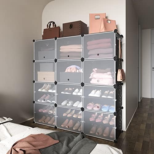 ROJASOP Portable 8-Tier Shoe Cabinet - 48-Pair Shoe Organizer with Expandable, Free Standing, Stackable Space Saving Design and 2 Exclusive Versatile Hooks for Bedroom - Image 7