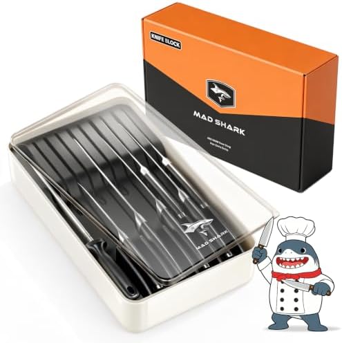 MAD SHARK 2-in-1 Knife Drawer Organizer, Silverware Organizer with Lid by MADSHARK