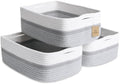 Woven Rope Baskets for Organizing, 3 Pack, 15.5 x 11 x 5.5" Storage Bins by NaturalCozy