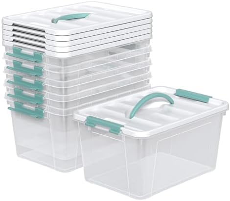 Zopnny 14-Qt Storage Bin with Lid, Stackable Latch Box with Handle, 6-Pack - Image 4