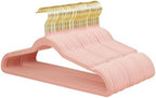ManGotree Velvet Coat Hangers with 360° Swivel Gold Hook 48 Pack Light Pink by ManGotree