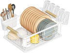 Dish Drying Rack White with Diatomaceous Earth No Installation Required by IBEDMAZIE