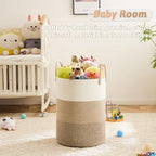 Artfeel Laundry Basket,Woven Cotton Rope Laundry Hamper,60L for Decorative Storage of Dirty Clothes,Toys and Blankets in Bathroom,Bedroom and Living Room - Image 3