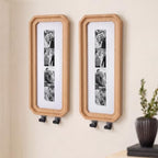 Marsui 2 Set Solid Oak Photobooth Strip Frame with Key Hooks Wall-mounted Photo Frame Fits 1.5 x 8 Inch Photo Strips, for Home Wall Wedding Graduation Decor by Marsui