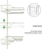 DAOYA Corner Shower Caddy Tension Pole - Adjustable Shower Caddy Off-white - Image 2